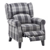 Grey Check Recliner Chair Padded Seat Fireside Armchair Lounge Sofa Tartan Chair