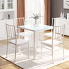 Glass Dining Table and 4 Chairs Set PU Leather Furniture Office Kitchen Modern