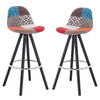 2x Barstool Linen Padded High Counter Breakfast Bar Chair Pub Kitchen Home Stool