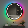 Anti-corrosion Dual Lights Round LED Bathroom Mirror RGB Dimmable Salon Mirror