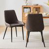 Set of 2/4/6 Brown Faux Leather Dining Chairs High Back Metal Leg Dining room