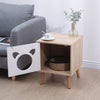 NICEME Wooden Bedside Table with Cat Cave Cat House Bedside Cabinet Nightstand
