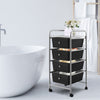 4-Drawer Mobile Storage Trolley Cart w/4 Removable Plastic Drawer Large Capacity