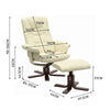 Upholstered Recliner Chair Swivel PU Leather Lounge Accent Armchair With Ottoman