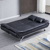 Black Faux Leather Sofa Bed Recliner Chair Sleeper Sofabed 3 Seater Couch Settee