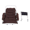 Folding Leisure Lazy Lounger with Footstool Set Outdoor Garden Padded Seat Chair