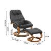 360° Swivel Recliner Lounge Sofa Chair Footrest Footstool PU Leather Wood Base