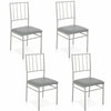 Glass Dining Table and 4 Chairs Set PU Leather Furniture Office Kitchen Modern