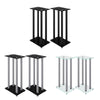 Speaker Stands 2 pcs Black Tempered Glass 4 Pillars Design base is sturdy