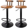 2 X 360° Swivel Elegant Wooden Bar Stool High Leg Lifting Leather Seat Chair Pub