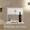 Wall-mounted Folding Table Laptop Study Desk Workstation w/Tack Board Storage UK