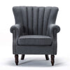 Velvet Fabric Armchair Lounge Tub Chair Queen Anne Fireside Sofa Oyster Wingback