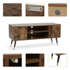 Retro TV Unit Stand TV Cabinet Industrial Style Metal Feet w/ 2 Storage Cube MDF