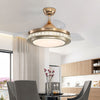 Ceiling Fan Light 42" Retractable Blades LED Chandelier Lamp with Remote Control