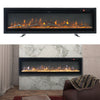 60" Recessed Wall-Mounted Electric LED Fireplace Insert Fire Standing Heaters UK