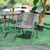 6 Seater Patio Furniture Set Garden Glass Parasol Table and 6 Stacking Chairs UK