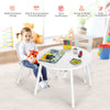 3PCS Kids Table and Chair Set Children Study Drawing Desk W/ Hidden Mesh Storage
