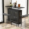 4-Tier Home Bar Table Industrial Metal Wine Bar Cabinet w/ 2 Storage Shelves