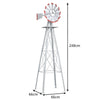 8FT Metal Windmill Garden Ornamental Wind Mill Weather Vane Weather Resistant