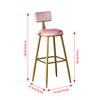 2x Velvet Bar Stools Bar Chairs Breakfast Dining Stools Office Bar Cafe Pink BN