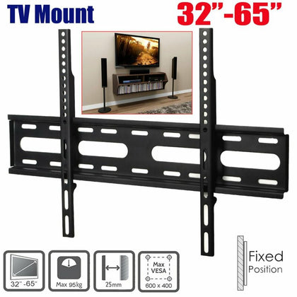 TV WALL BRACKET MOUNT SLIM FOR 26 30 32 40 42 50 63 INCH FLAT 3D LCD LED PLASMA