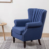Velvet Fabric Armchair Lounge Tub Chair Queen Anne Fireside Sofa Oyster Wingback