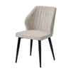 2/4/6pcs Dining Chairs Set Faux Leather Seat Back Metal Legs Kitchen Chair