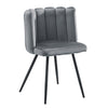 Pair of Petal Dining Chair Kitchen Dining Room Velvet Chair Padded Seat Grey New