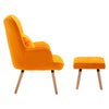 Velvet Armchair Wingback Button Chair with Footstool Matching Stool Sofa Lounge