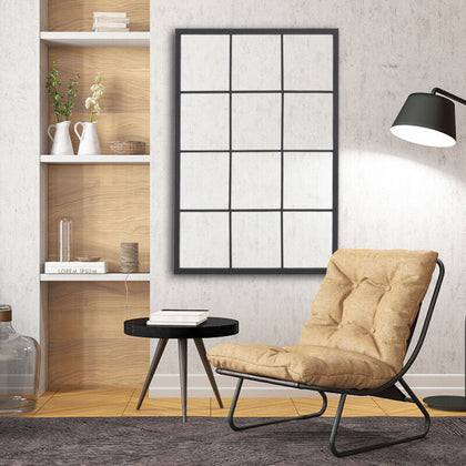 Large 90cm Window Garden Mirror Metal Frame Indoor Outdoor Arch Floral Decor