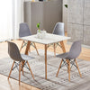 Set of 4 Retro Style Lounge Office Chair Dining Chairs Wooden Legs Kitchen Grey