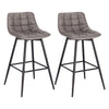 2x Barstool Breakfast stool Metal+leather Counter Bar Chair Faux Bar Stool