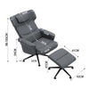 PU Leather Swivel Chair Recliner Armchair Home Lounge Sofa Chair With Footstool