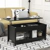 110cm Modern Lift Up Top Coffee Table Desk W/ Hidden Storage & Divided Shelf