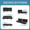 3 Seat Convertible Sofa Bed Memory Foam Sleeper Loveseat Couch w/Adjustable Back