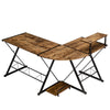 L-Shaped Corner Computer Desk PC Table Workstation W/ Monitor Stand & Host Tray