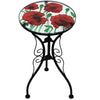 Iron/Glass Round Side Coffee Table Mosaic Design Garden Patio Flower Plant Stand