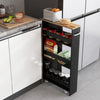 3-Tier Slim Kitchen Storage Trolley Cart Rolling Storage Organiser Utility Cart