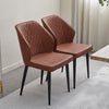 2 x Dining Chairs PU Set Padded Seat Metal Leg Kitchen Chair Home Office