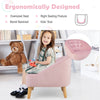 Kids Sofa Set and Ottoman Toddler Velvet Single Sofa Chair with Matching Stool