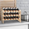 36 Bottles Wine Rack Freestanding Wine Storage Display Rack Pine Wood Wine Stand