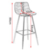 2x Barstool Breakfast stool Metal+leather Counter Bar Chair Faux Bar Stool