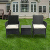 Outdoor Rattan Garden Furniture 3PCS Bistro Set Patio Wicker Table & Chair Set.