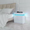 High Gloss LED Bedside Tables Cabinets 3 Drawers Nightstand Bedroom White Black