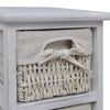 Shabby Chic Wicker Drawers Basket Storage Sideboard Wooden Bedside Cabinet Table