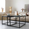 Small Large Square Marble Coffee Table Accent Furniture Center Table Stand Home