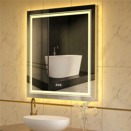 800x800mm Splendent Cube LED Bathroom Mirror with Lights | IP65| Demister| Touch