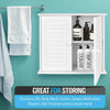Bathroom Wall Cabinet with Double Shutter Door Hanging Storage Organiser White
