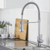 Modern Kitchen Sink Mixer Taps Pull Out Dual Lever Chrome Brass Spray Mono Tap