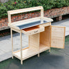 Work Bench Table Garden Greenhouse Wooden Work Station Patio Storage Cabinet NEW